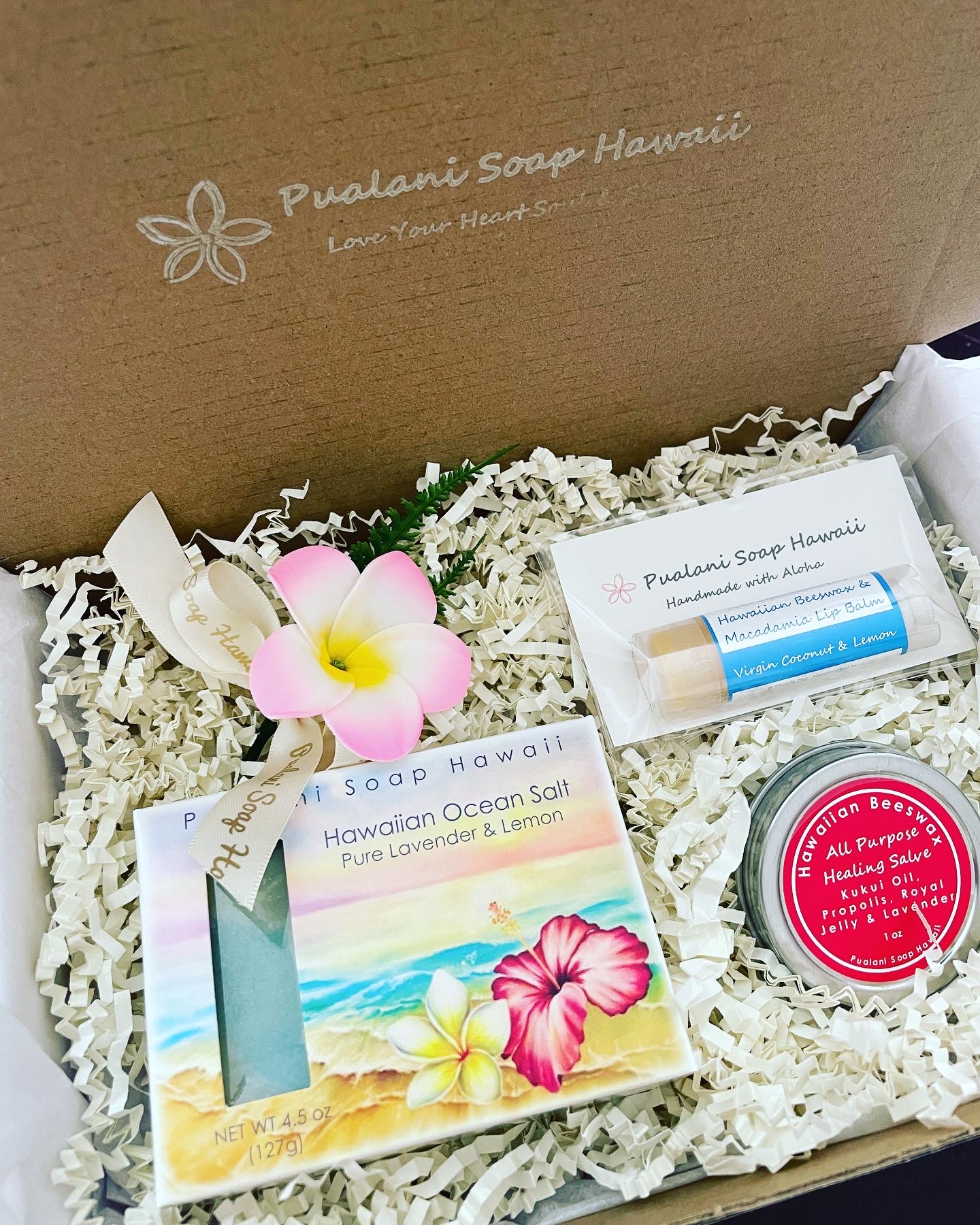 Hawaiian Soap Gift Box with Beeswax Salve and Lip Balm - Image 6