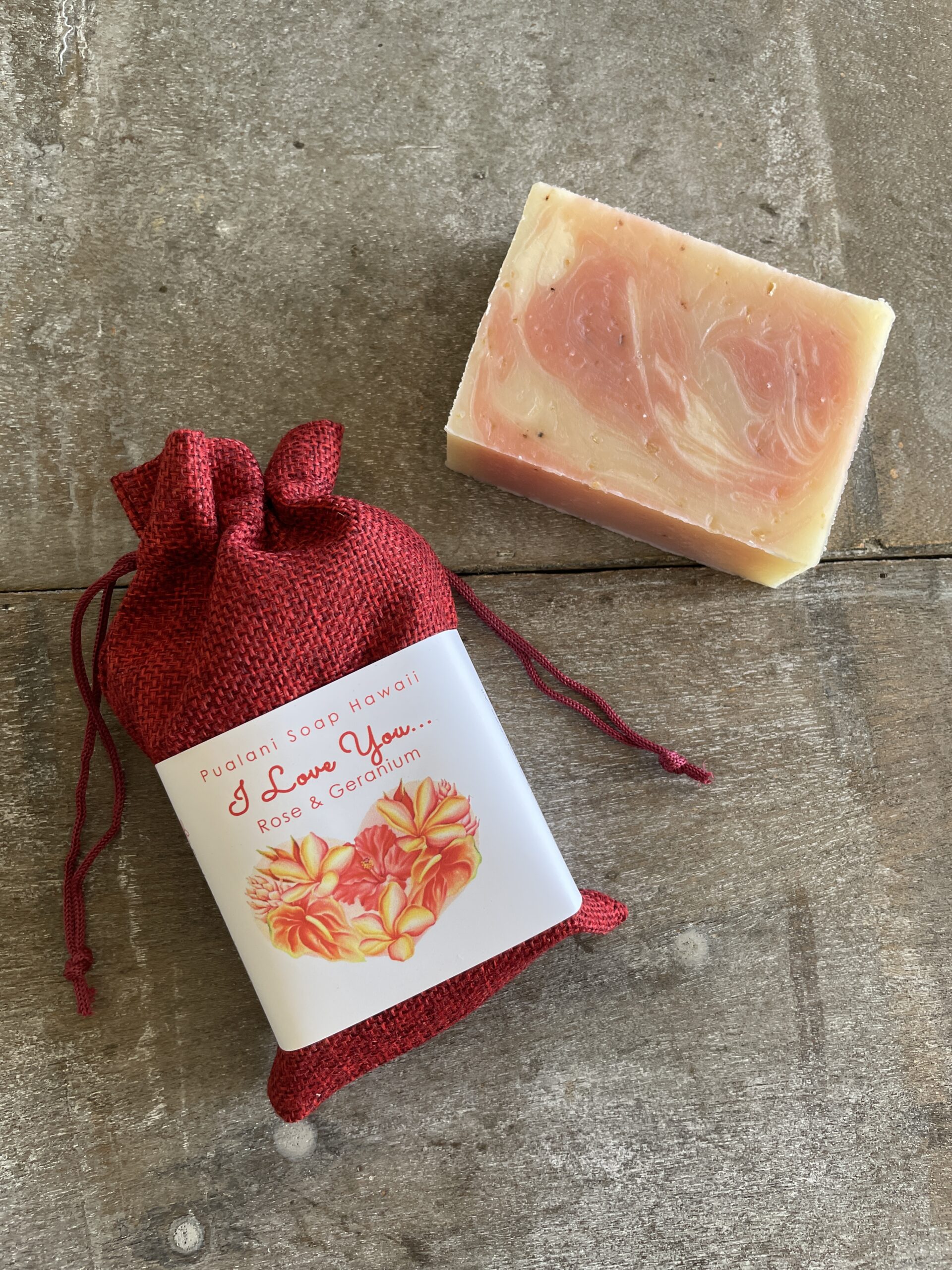 I Love You with Rose and Geranium Gentle scrub with oatmeal 2oz & 4oz