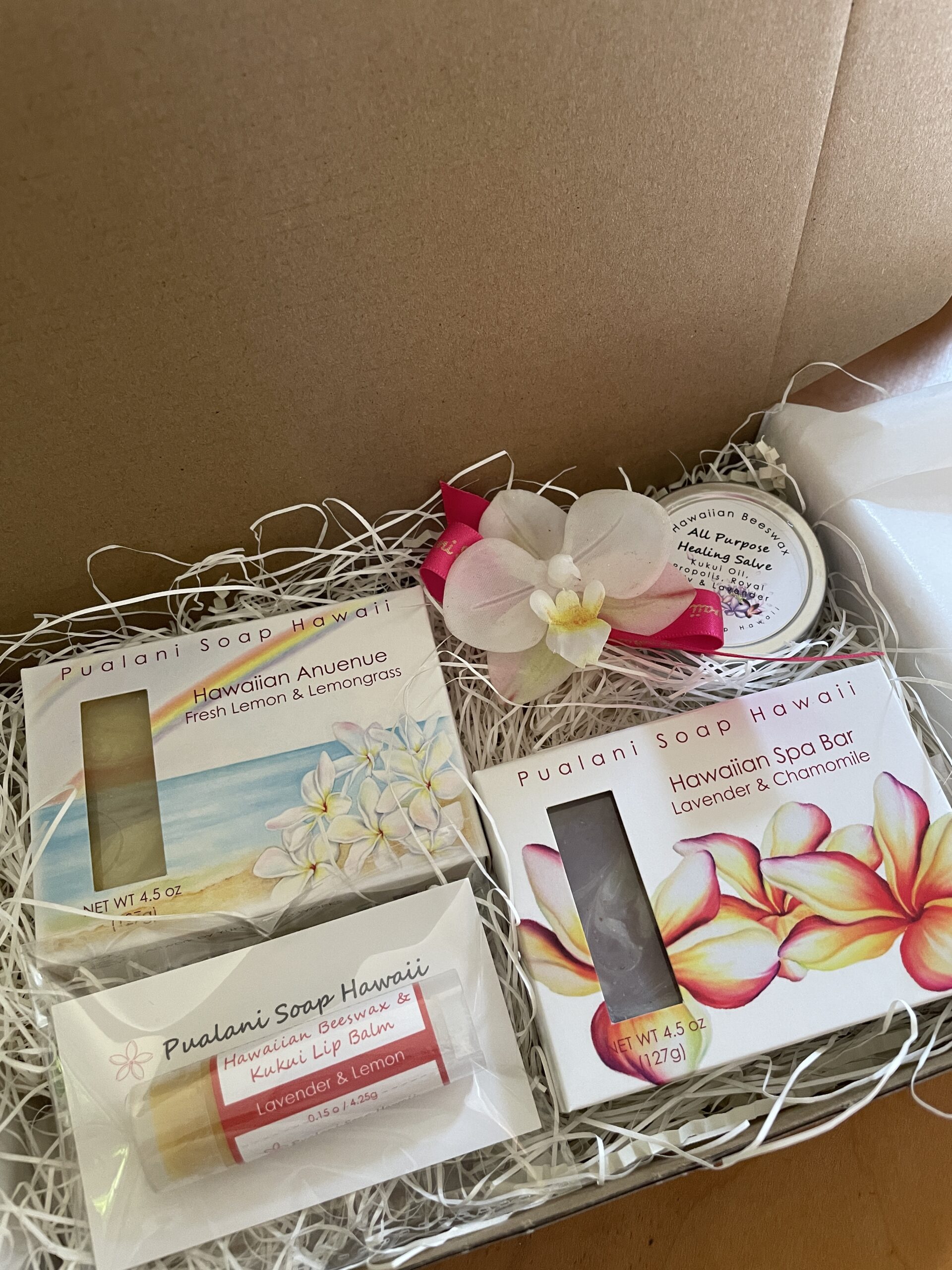 Hawaiian Rainbow Soap Set with Hawaiian Beeswax Salve and Lip Balm