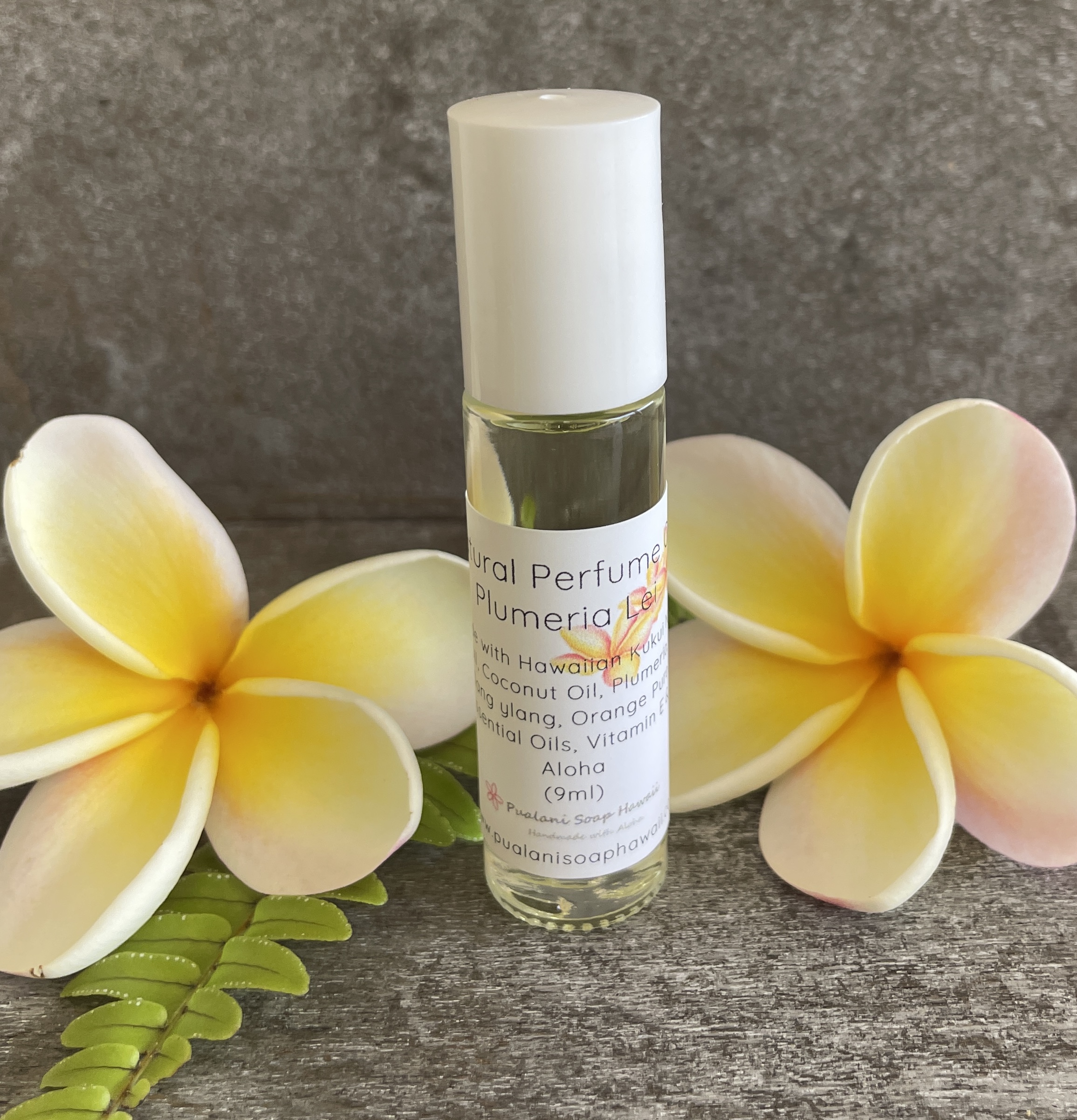 Plumeria Lei Natural Perfume Oil 9ml roll-on bottle