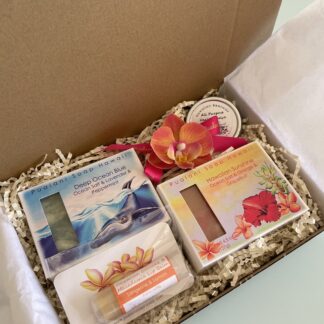 Hawaiian Ocean Salt Soap Set with Hawaiian Beeswax Salve and Lip Balm