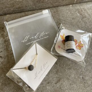 Aromatherapy Lava Stone Bracelet 14K filled with Pure Hawaiian Flower Essential Oil Set // Enjoy as wearable essential oil diffuser