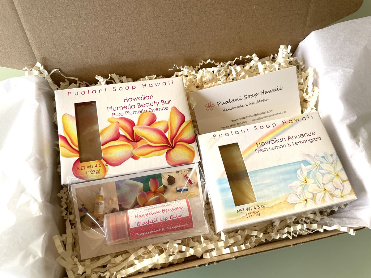 Hawaiian Soap Gift Box with Hawaiian Beeswax Lip Balm