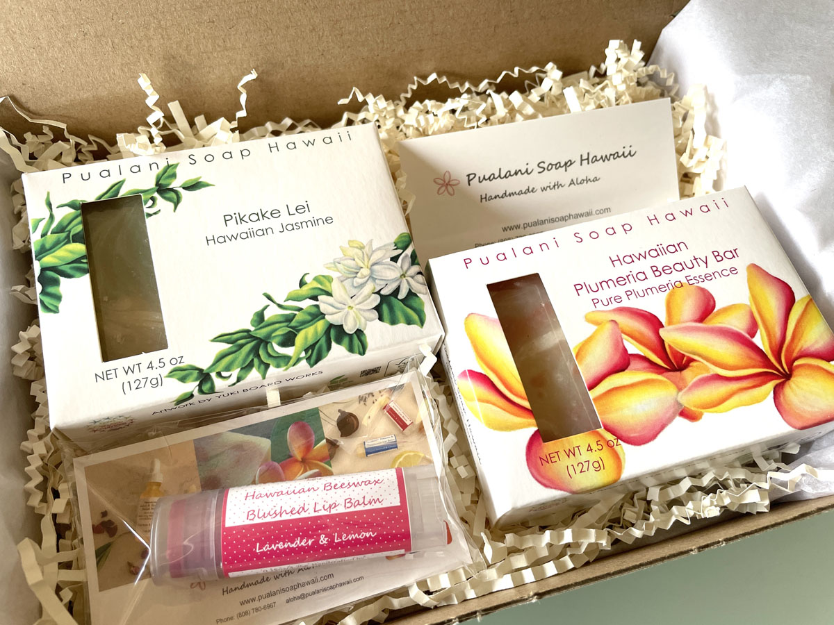 Hawaiian Soap Gift Box with Hawaiian Beeswax Lip Balm