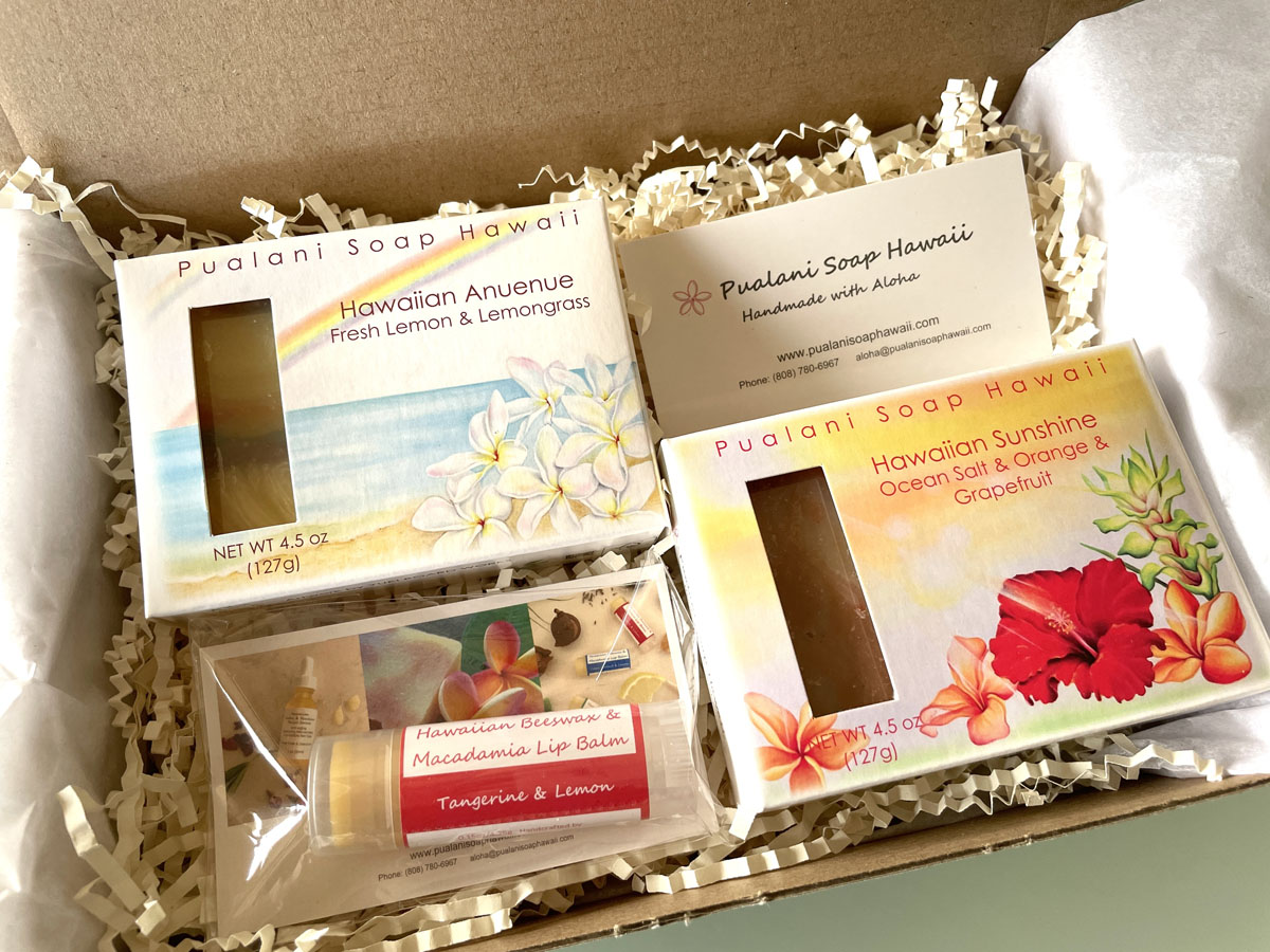 Hawaiian Soap Gift Box with Hawaiian Beeswax Lip Balm