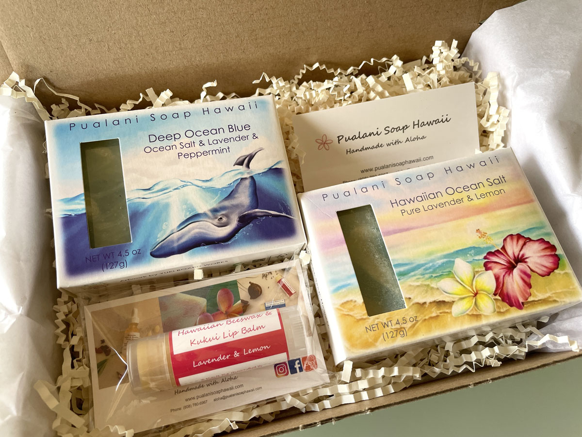 Hawaiian Soap Gift Box with Hawaiian Beeswax Lip Balm