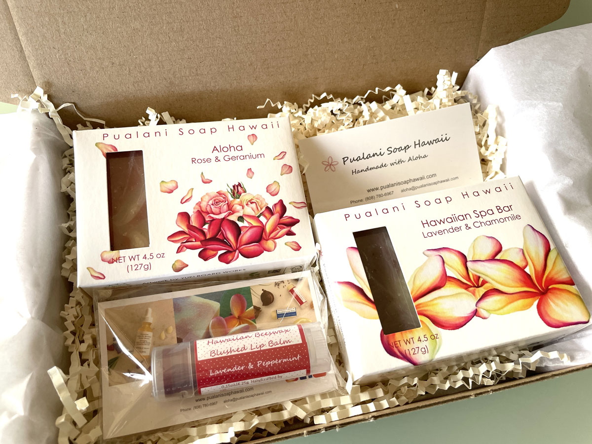 Hawaiian Soap Gift Box with Hawaiian Beeswax Lip Balm